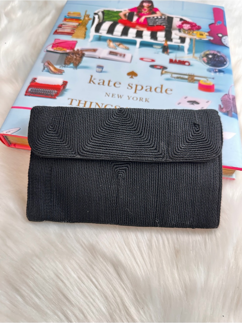 Givenchy Vintage Black Textured Fabric Clutch Wristlet